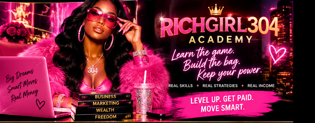 RichGirl304 Academy luxury pink and gold brand artwork